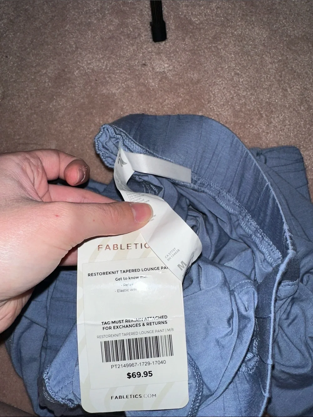 Fabletics RestoreKnit Tapered Pant Faded Denim NWT - Picture 7 of 8